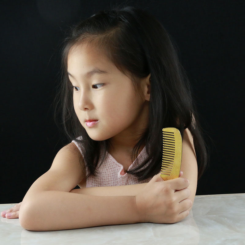 铜梳子纯铜可爱金属结婚梳子一对女童小梳子便携随身迷你儿童公主