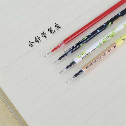 爱好中性笔替芯学生用0.5/0.35/0.38mm全针管 红蓝黑色碳素水笔芯