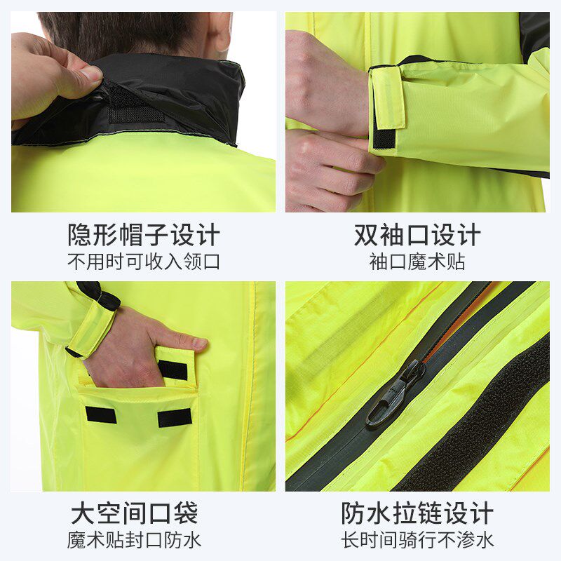 新诺套装雨衣男女超薄防暴雨防风摩托电动车骑行时尚分体带书包位