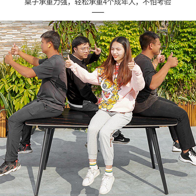 户外桌椅庭院花园铝合金防水防晒室外休闲露台岩板阳台茶桌椅组合