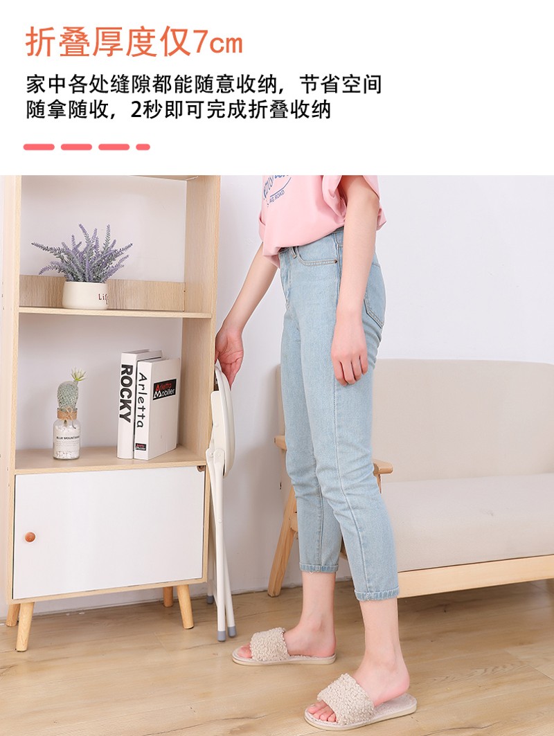 YSF简易折叠椅子圆形简约白色折叠凳子餐馆工作临时备用会议椅子