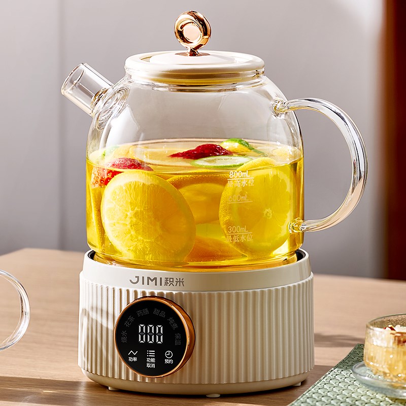 【0胶水】积米全玻璃智能花茶壶多功能养生壶居家办公煮茶烧水壶