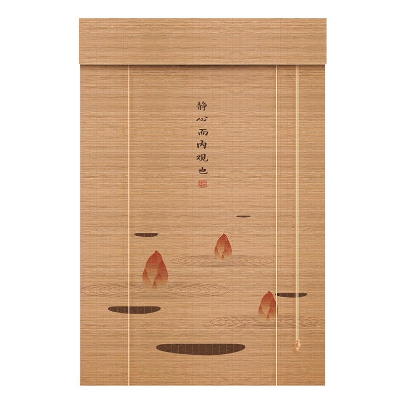 竹帘卷帘窗帘卷拉式茶室客厅阳台禅意遮光遮阳新中式背景装饰帘子