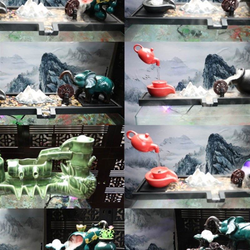 玻璃鱼缸流水招财摆件开业礼品桌面办公室客厅室内装饰品转运球