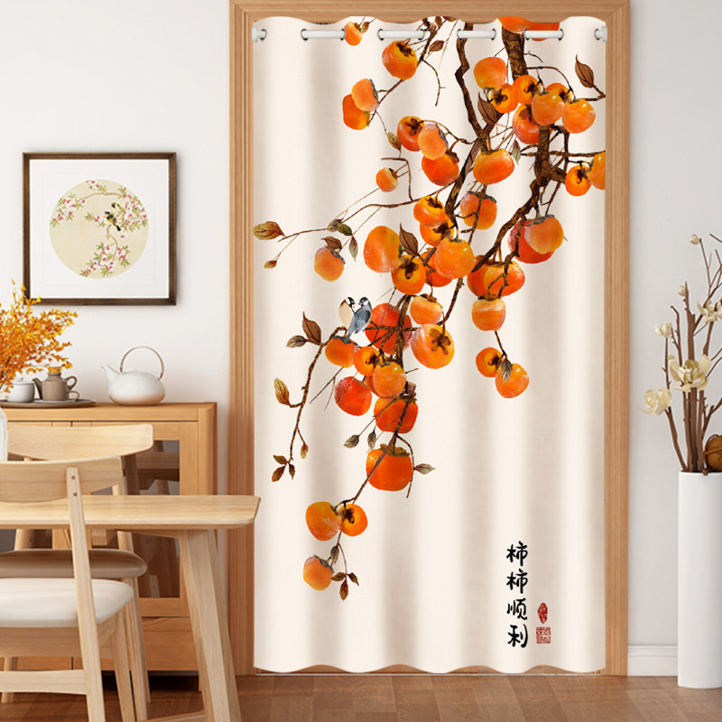 空调挡风门帘免打孔家用隔断帘防走冷气推拉布艺厨房卧室房间挂帘