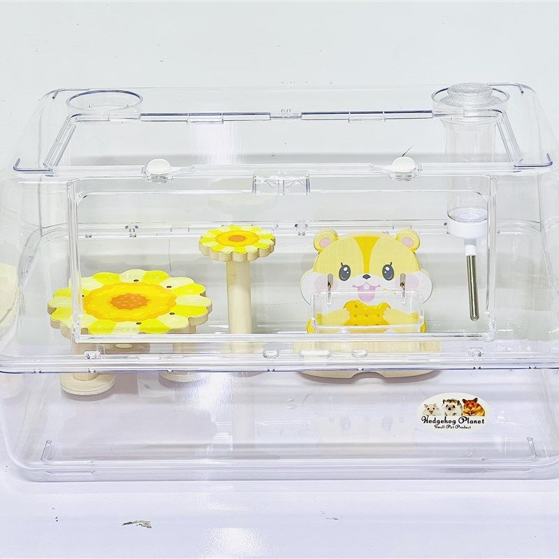 刺星球50小双子仓鼠笼子金丝熊芦丁鸡亚克力透明饲养箱鹦鹉育婴笼