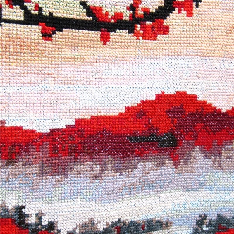 纯手工十字绣成品鸿运当头新款客厅山水风景大幅已绣好装饰画出售
