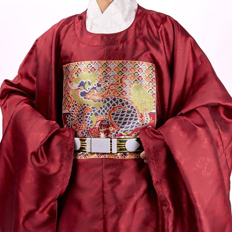 惜物国风 明制圆领袍汉服一品云纹仙鹤麒麟补服文武官绣花汉婚服