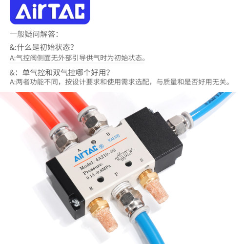 亚德客二位五通气控阀4A110/210/310/410-06/08/10/15气阀控制阀