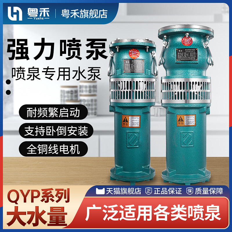 粤禾QYP油浸式三相潜水泵QS喷泉专用泵水景景观喷泉大流量工业泵