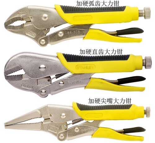 史丹利加硬大力钳弧齿84-378-23直齿84-379-23尖嘴84-389-23