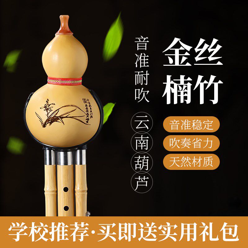 葫芦丝乐器小学生专用C调降B调防摔儿童初学者旗金丝楠竹胡葫丝