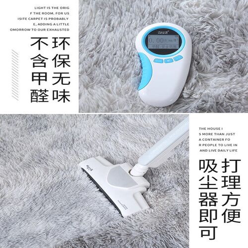 卧室地毯床边毛绒地毯灰色高级感房间加厚地垫子长毛绒冬天飘窗毯