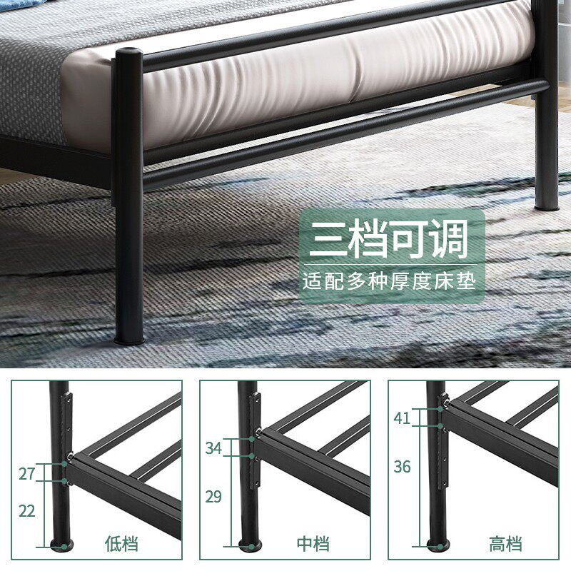 天坛家具 铁艺单人床 环保钢管床1.0 1.2米铁艺床现代简约铁床