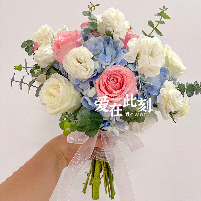 新娘手捧花玫瑰花束领证订结婚毕业全国鲜花同城速递配送广州杭州