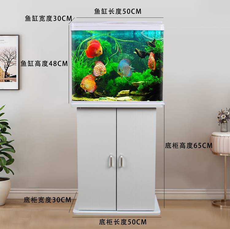 鱼缸柜子一体底柜矮柜家用客厅小型沙发边鱼缸柜桌子鱼缸底座架子