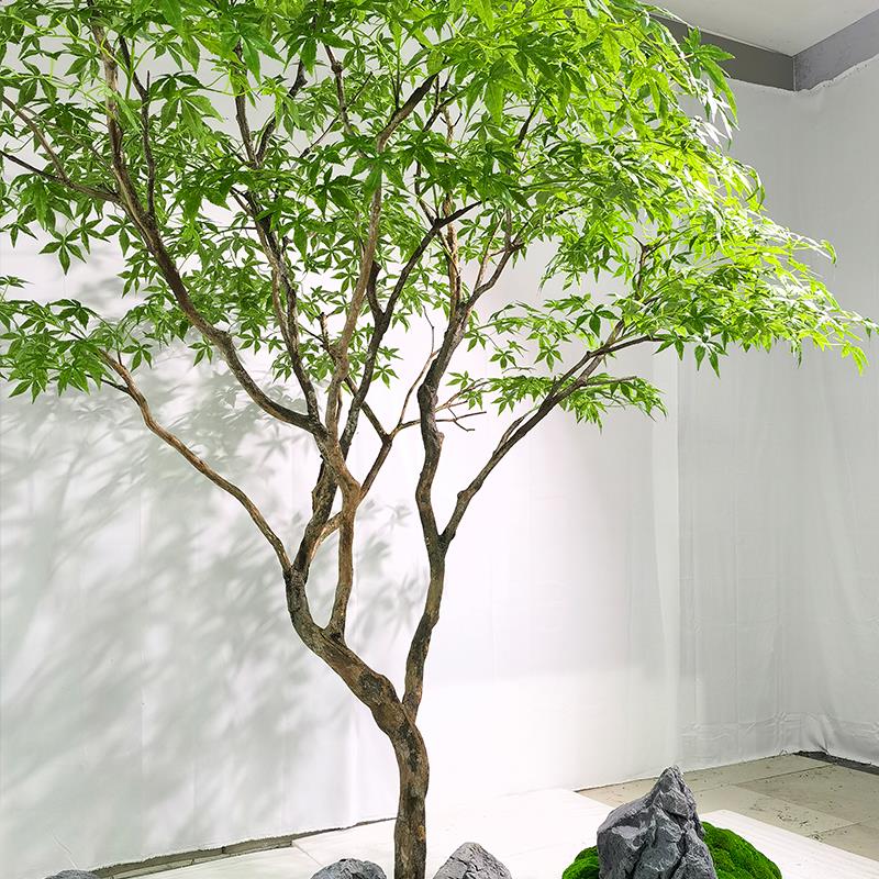 仿真枫叶树假青枫树大型榕树假树室内马醉木落地简约装饰绿植造景