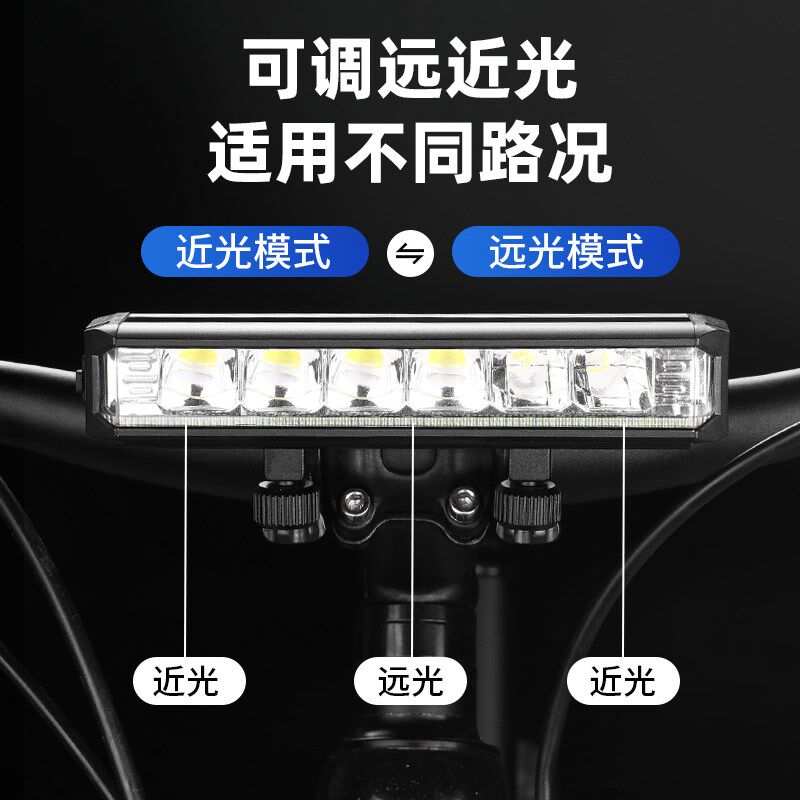 塔斯队长自行车灯夜骑强光手电筒USB充电前灯防雨山地车骑行装备