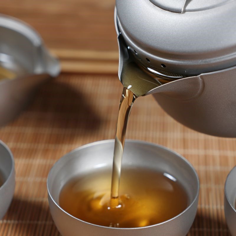 纯钛茶具套装龙蛋户外喝茶便携钛泡茶器旅行钛茶壶露营办公居家茶