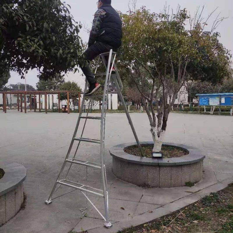 铝合金园林梯果园采摘梯焊接三脚梯园艺绿化修剪梯家用折叠三角梯
