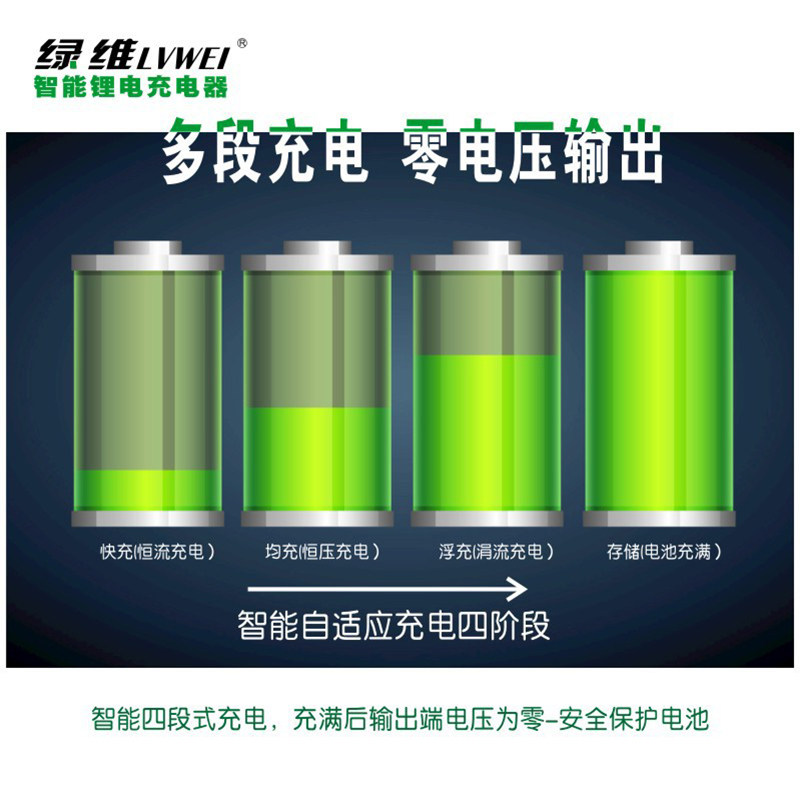 绿维锂电池电动车充电器24v36v48v60v伏5a安 电瓶充电器自动断电