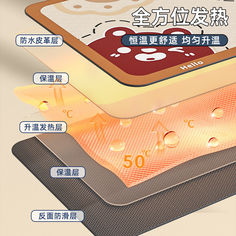 加热鼠标垫冬季超大发热暖桌垫冬天办公室电脑桌面电暖手书桌垫子