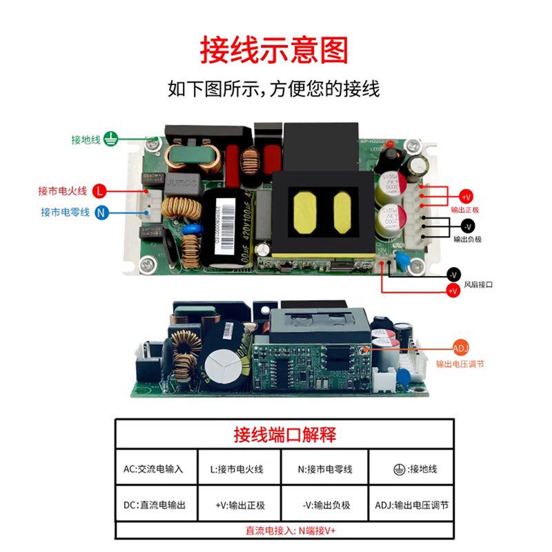 220V至5V电源模块100W20A稳压降压工业设备医疗仪器开关电源裸板