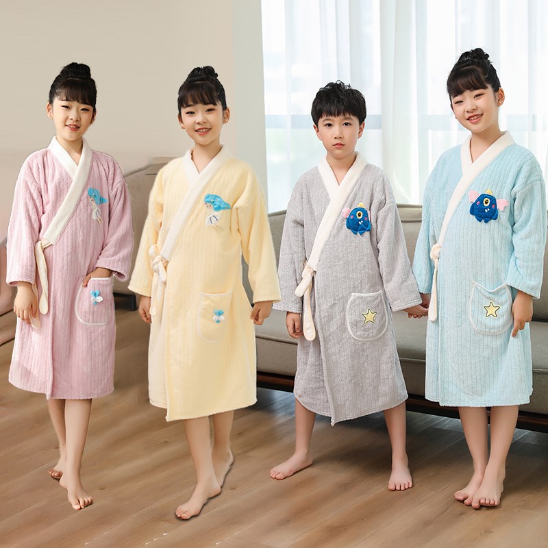 浴巾儿童游泳吸水速干2024新款男孩女童中大童斗篷浴袍可穿式裹巾
