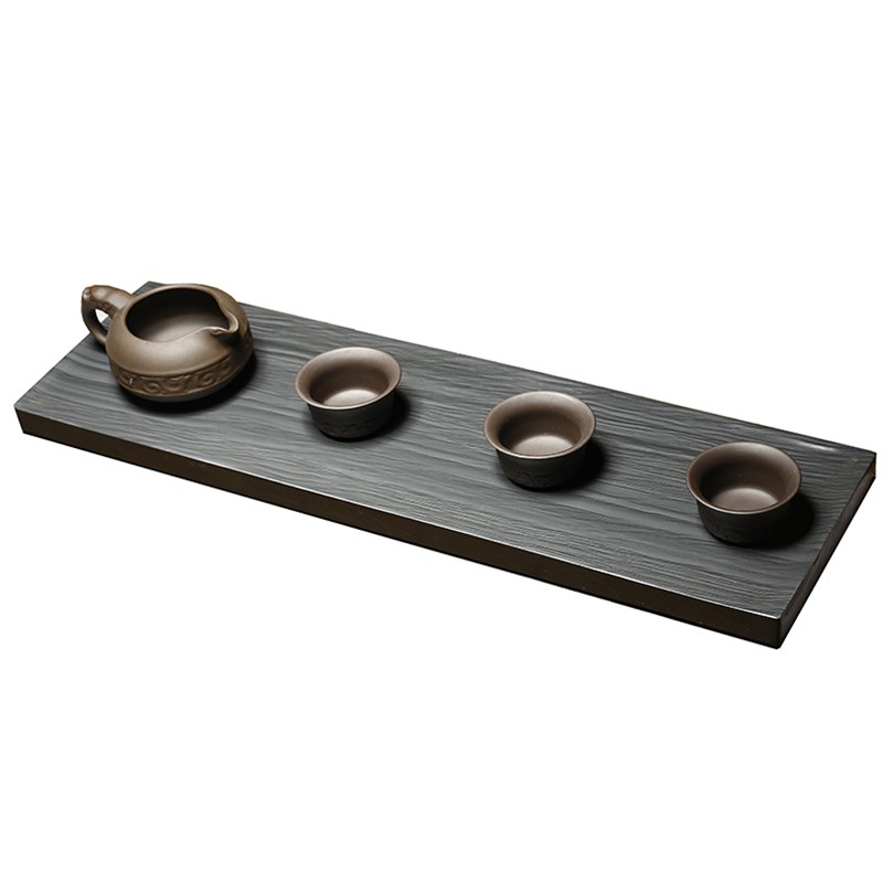 整块歙砚石干泡茶盘新中式天然原石盘砚台家用办公茶台简约送礼端