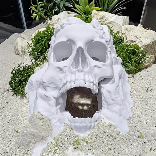 3D打印骷髅爬宠躲避屋蜥蜴守宫角蛙饲养箱造景晒台洞穴龟缸装饰
