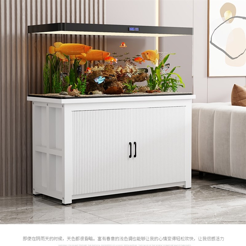 客厅鱼缸柜隔断鱼缸架底柜多层铁艺简约承重鱼缸架鱼缸底座收纳柜