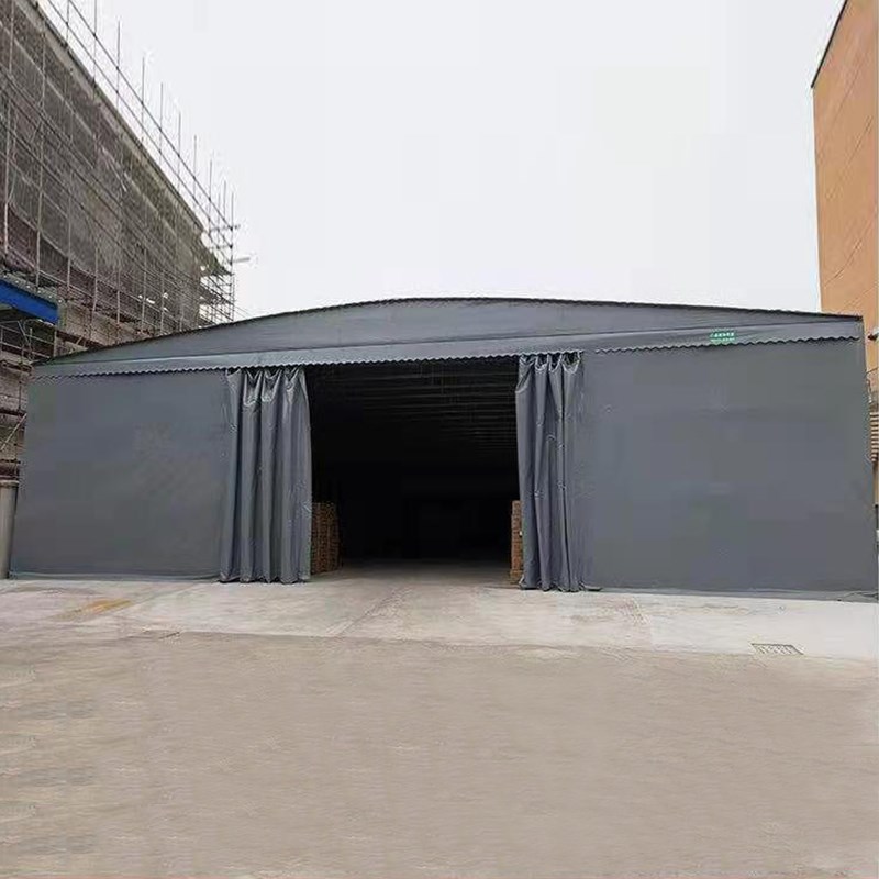 大型移动仓库棚推拉篷活动仓储大排档帐篷电动雨棚伸缩折叠遮阳棚