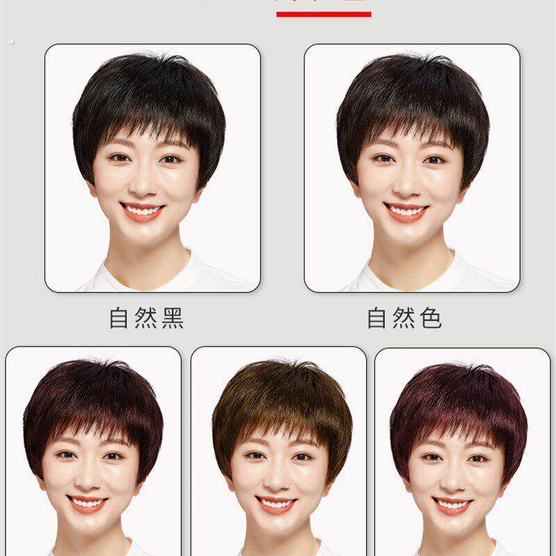 江西南昌假发女短发真发全真人发全头套中老年妈妈款女士假发套自