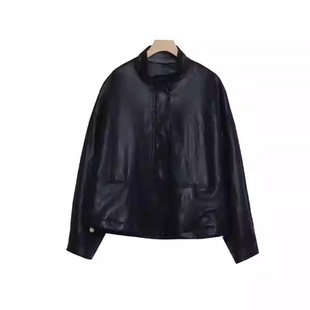 立领帅气休闲短款 王福贵定制～韩版 皮衣3.26 哈雷皮衣