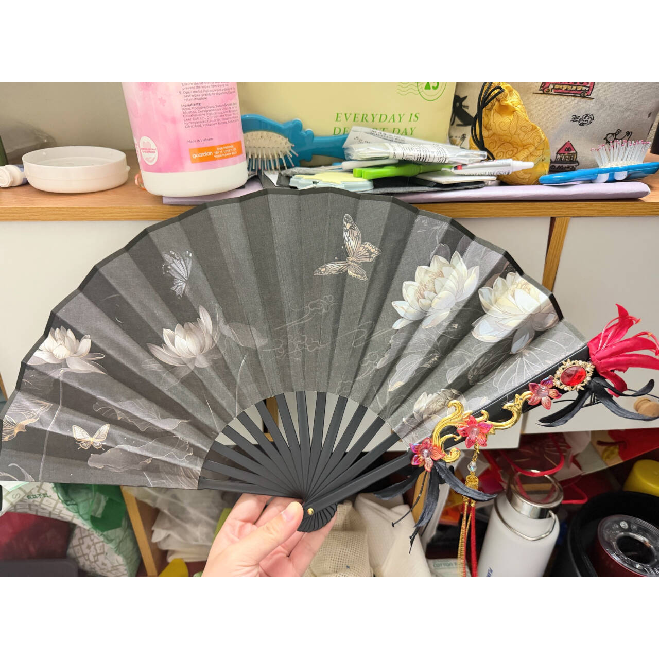 剧本杀金粉顾渝伴手礼彼岸花折扇中式仙气汉服配饰扇子礼物惊喜图片