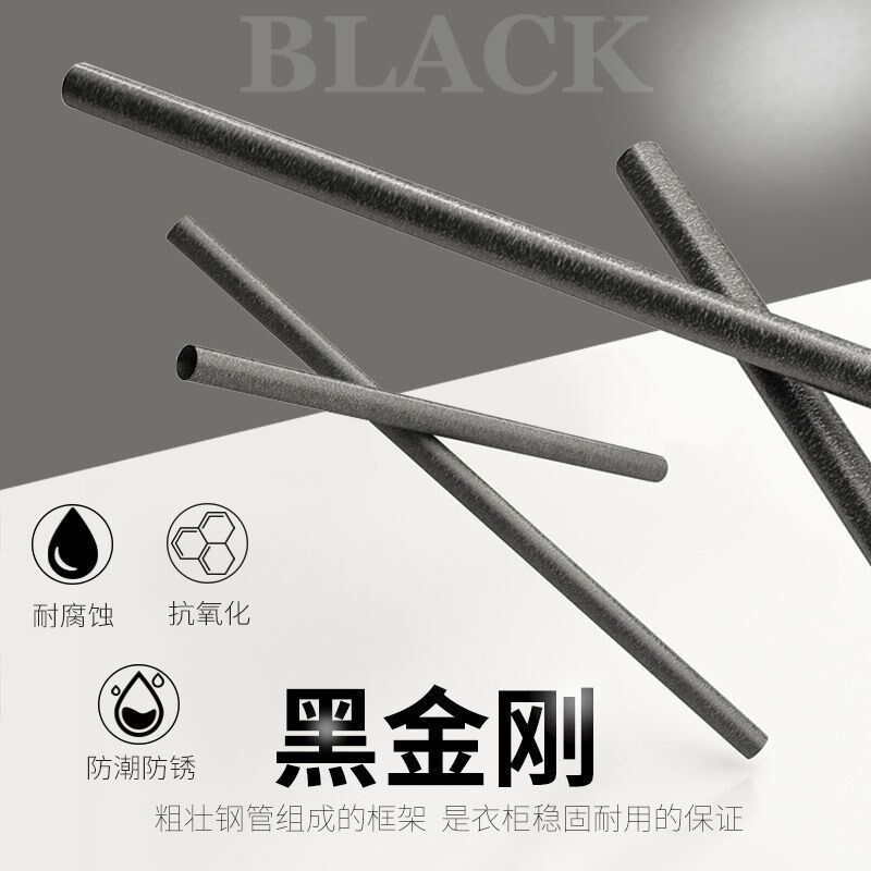 衣柜钢管加粗加固布衣柜简易全封闭超大组装衣柜收纳架无纺挂衣柜