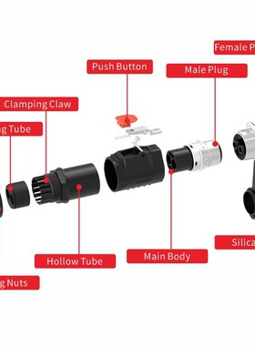 航空插头 MJ32自锁2P推拉自锁 IP67工业大电流120A600V防水连接器