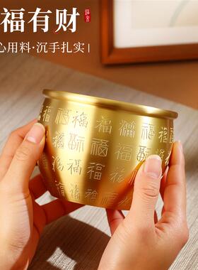 百福缸聚宝盆黄铜2026新款金元宝招财进宝摆件玄关客厅店铺精工艺