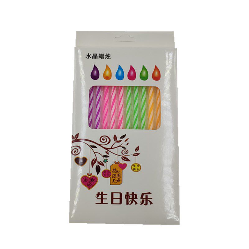 彩色大水晶蜡烛螺纹生日蜡烛加粗线生日蛋糕蜡烛创意浪漫派对蜡烛
