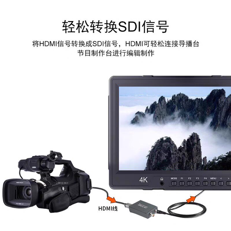 SDI转HDMI转换器摄像机采集卡广播级转显示器屏幕SD3G转超高清108