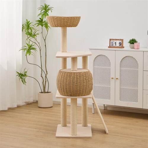 藤编猫爬架猫窝猫树一体易打理剑麻多层大型剑麻跳台猫抓板布偶猫