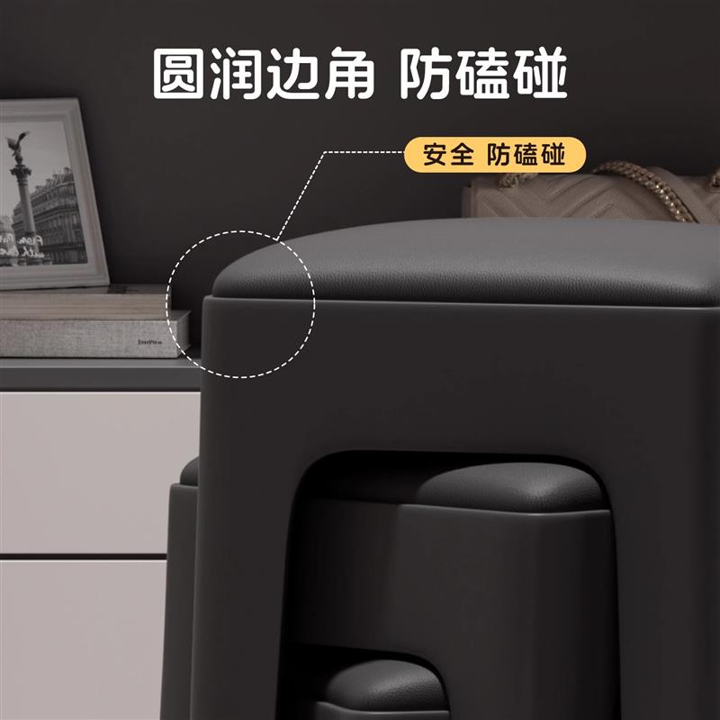 塑料凳子加厚家用特厚现代简约可叠放摞叠久坐舒服椅子高圆凳板凳