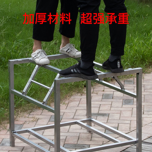 烤火架子大桌子腿铁架子正方形可折叠餐桌脚架子桌子架子大板支架