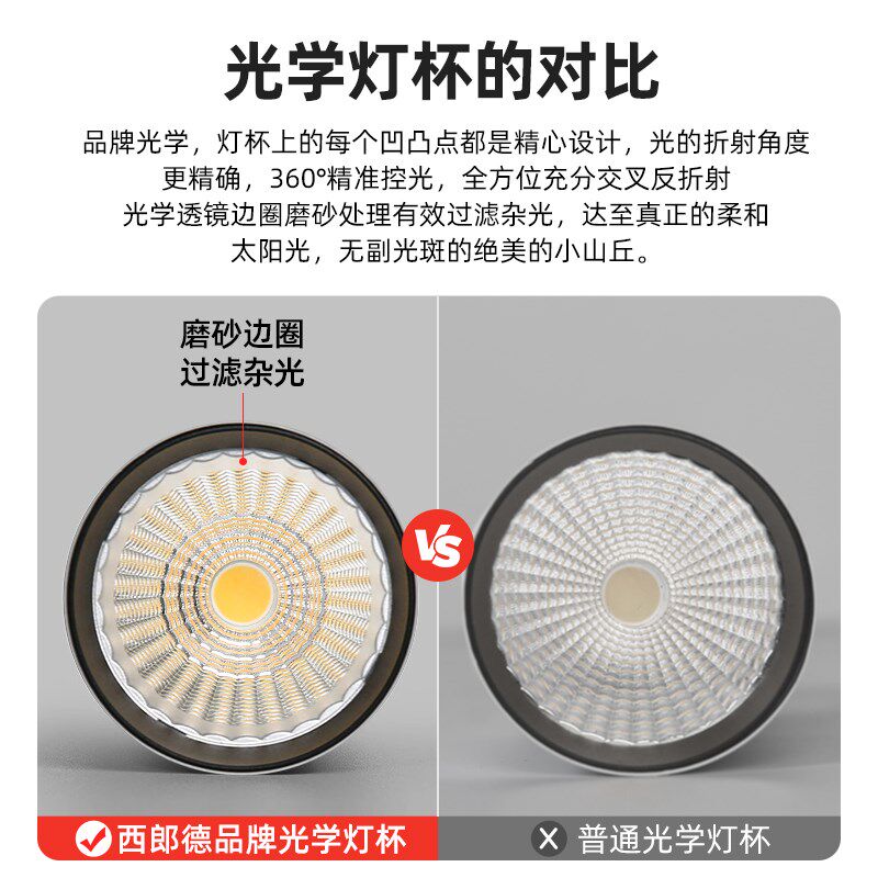 菁雅轨道灯led明装射灯客厅沙发背景墙家用三色防眩小山丘滑轨灯