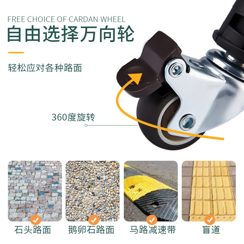大容量轻便折叠宠物手推车 拉杆式四轮万向宠物推车 适用多尺寸