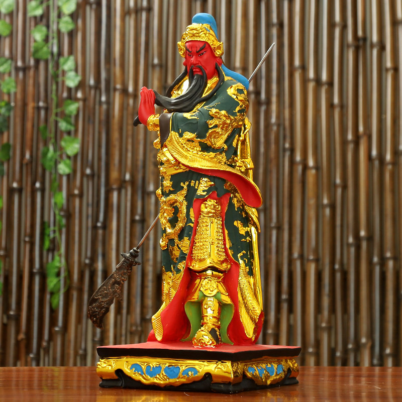 横刀关公神像新款家用客厅供奉招财摆件武财神关羽树脂玻璃钢佛像