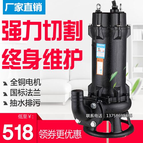 特价 双切割式污水泵化粪池泥浆泵家用抽粪铰刀排污泵220V