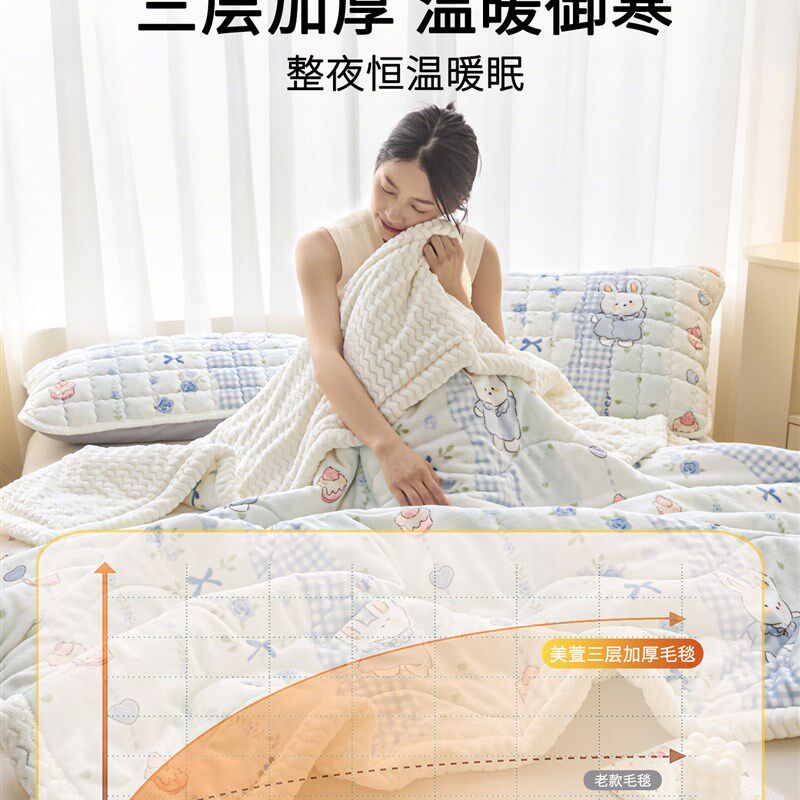 A类加厚毛毯婴儿午睡小盖毯冬季毛绒毯子珊瑚绒办公室午睡床上用
