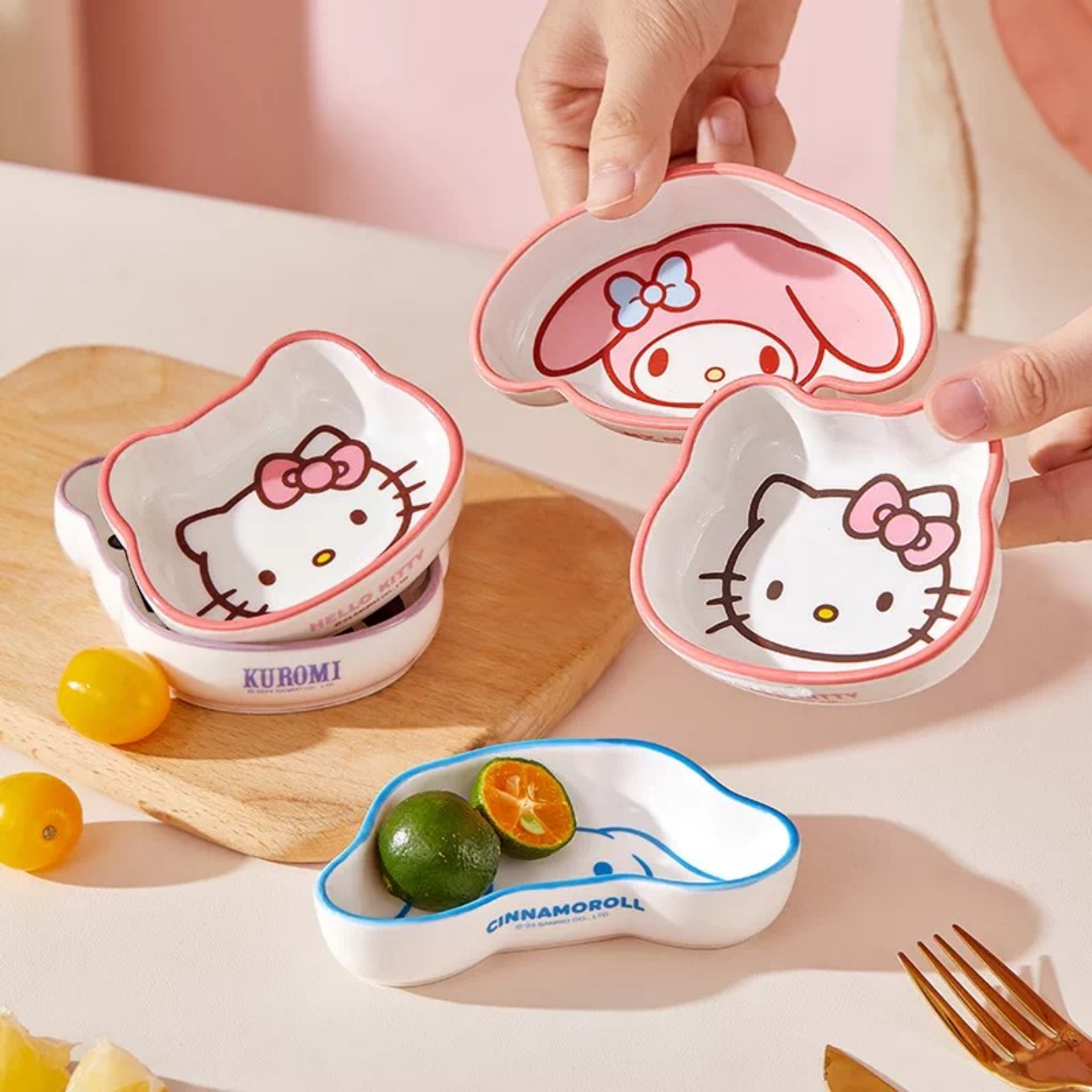 三丽鸥联名异形陶瓷蘸料碟小盘子