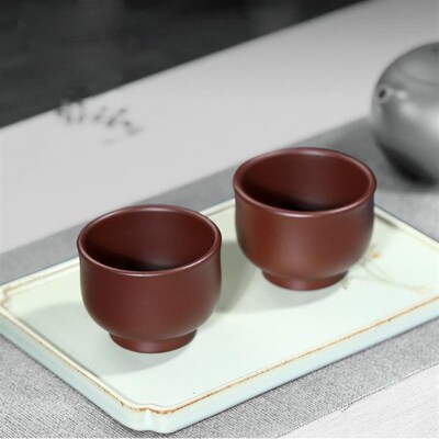 宜兴原矿紫砂茶杯紫朱泥主人杯单杯品茗杯功夫茶具小杯子茶盏60ml